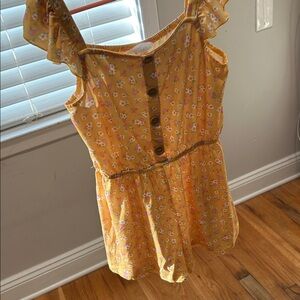 Market and Spruce Size 8 Girls Yellow Floral Button-Front Romper